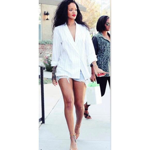 PAIGE NWT Rosette Striped Double Breasted Linen Blend Blazer Size 8 $379 MSRP - Picture 15 of 15